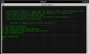 sound selection, audax sound selector, sound card select alsa, alsa linux