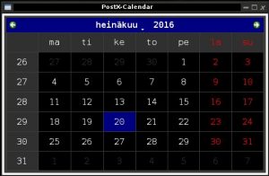 python calendar, linux calendar, calendar for linux, pyqt calendar