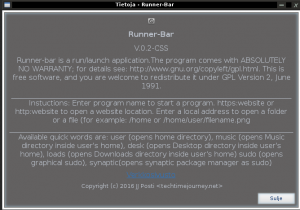 runner-bar, techtimejourney programs, screenshots linux